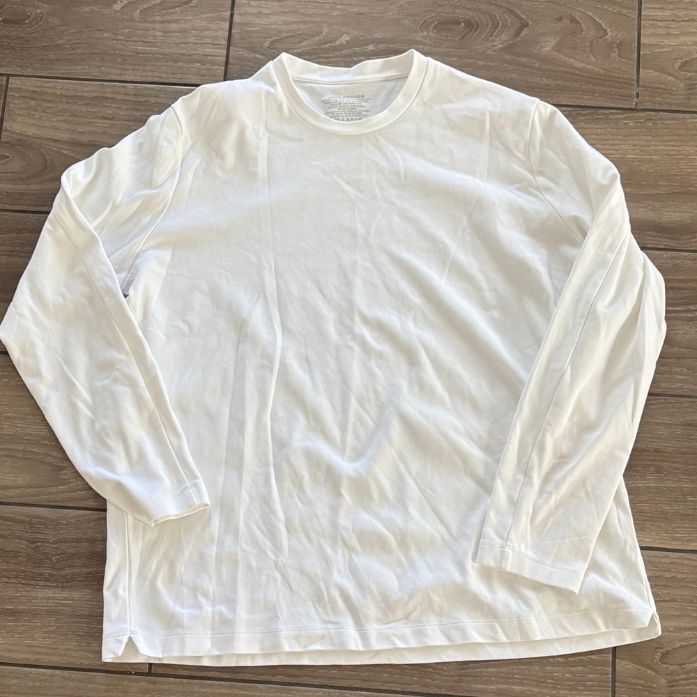 Jack Archer Men’s long sleeve Organic Cotton t-shirt WHITE Size XXL